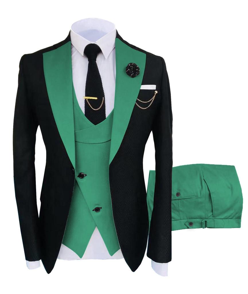 Men's European/American Business Style 3-Piece Suit Set for Wedding & Banquet – Groom/Best Man Plus Size
