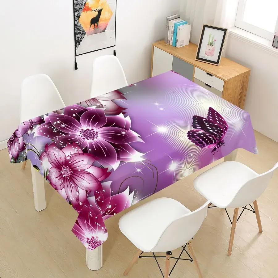 Voor Tafelkleed Cover Huisfeest Decoratie Koffie Paars Tafelkleed Voor Woonkamer Decor Eetkamer Manteles Rechthoekig Lar 100x145cm
