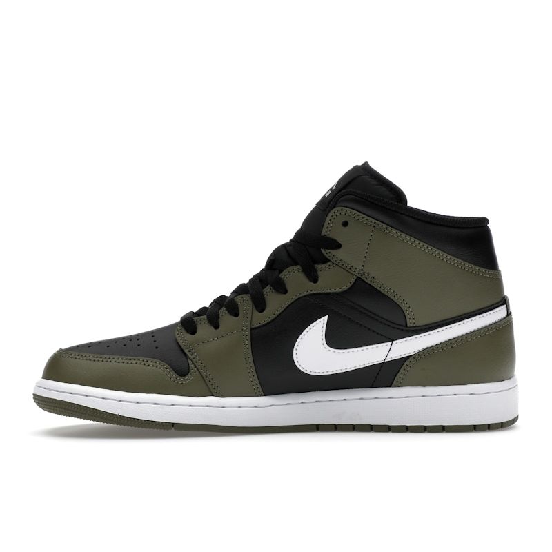 Air Jordan 1 Mid Medium Olive Unisex Sneakers Green Black White DQ8426-092