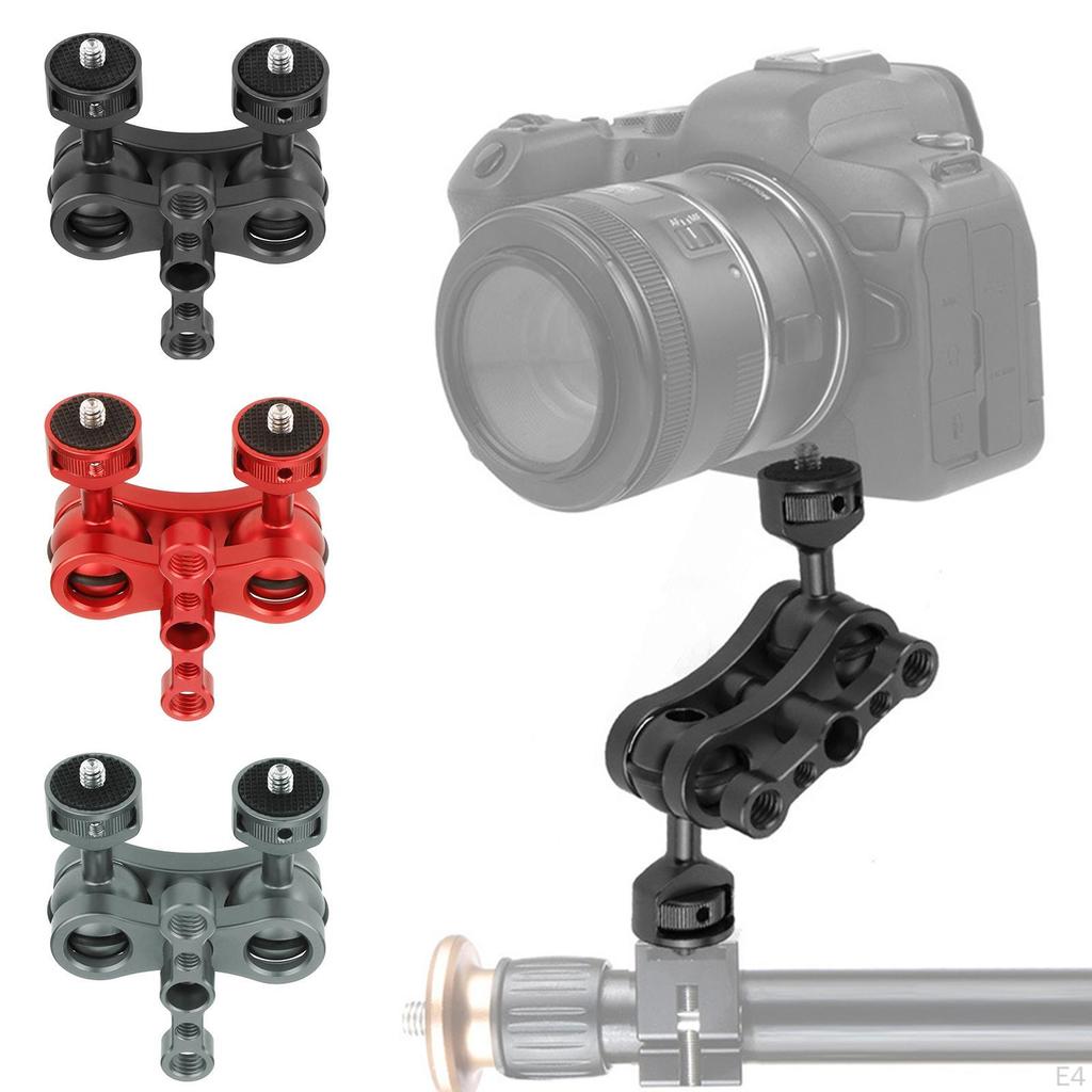 360° Arm Hand Extension Adapter Mount w/Two Ballheads for Camera Acc