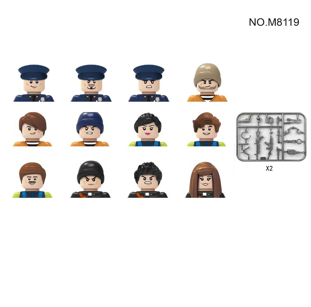 Non-Toxic City Characters Action Figures Building Blocks Policeman Teacher Fireman Occupation Mini Figurine Dolls Bricks Set Children Toys