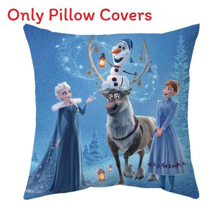 The Frozen Snow Queen Cartoon Cushion Cover Linen Material Cozy Spaces Home