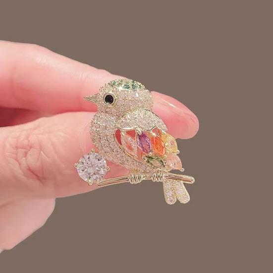 Rhinestone Brooch Sparkly Bird Butterfly Leaves Lapel Pin Women Sunflower Brooch Pin for Sweaters Hats Coats Scarves
