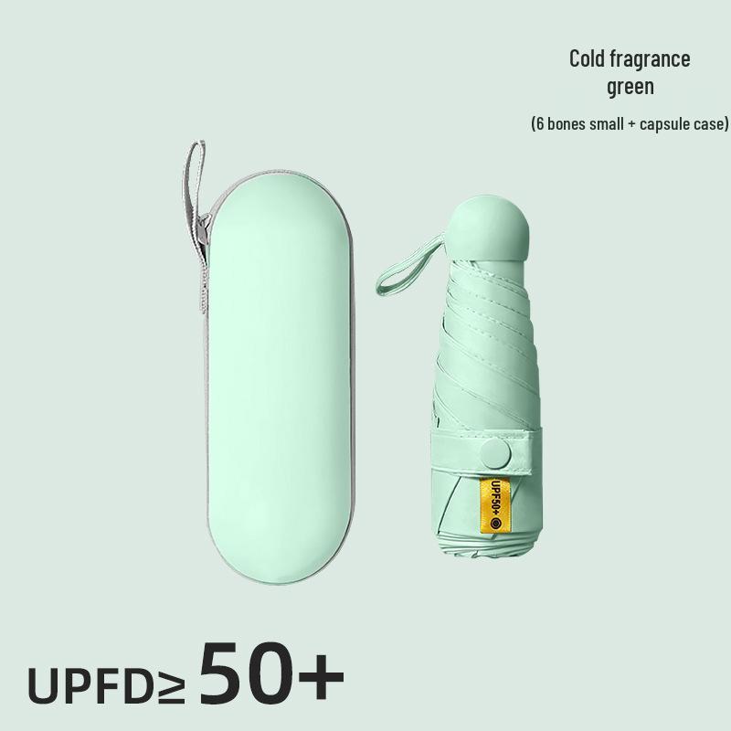 Kompakter UV-Schutz Faltbarer Regenschirm mit Schwarzer Fütterung