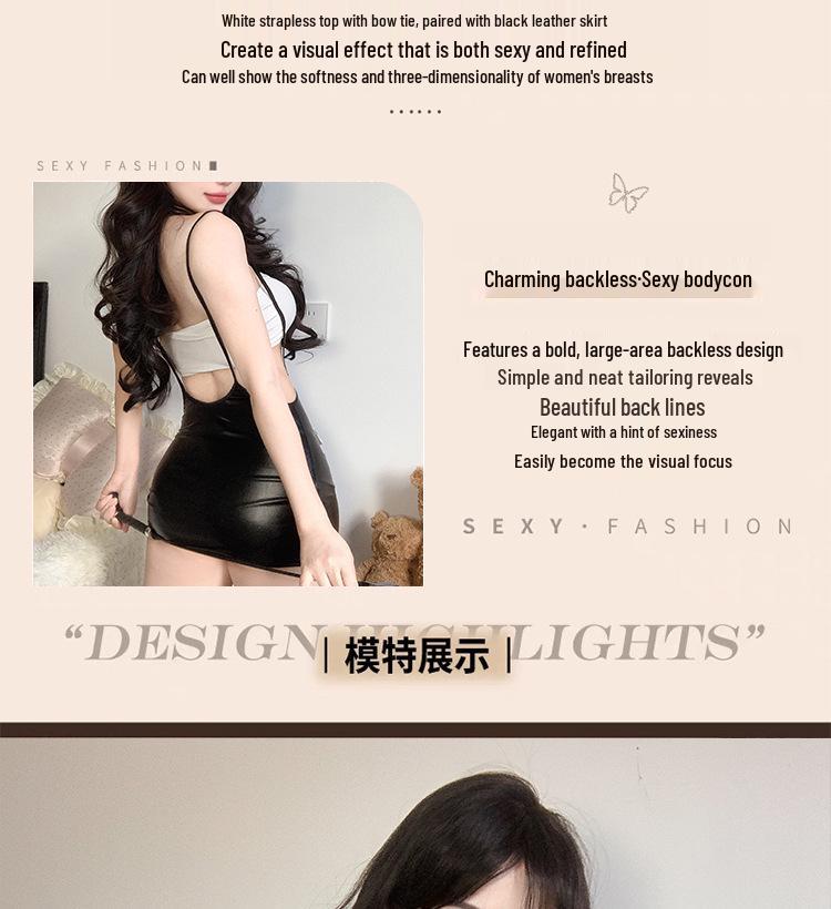 Sassy Instructor Role Play Patent Leather Lingerie Set