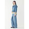 STUDIO TOMBOY Button Detail Denim Hoodie Jumper 9106313001