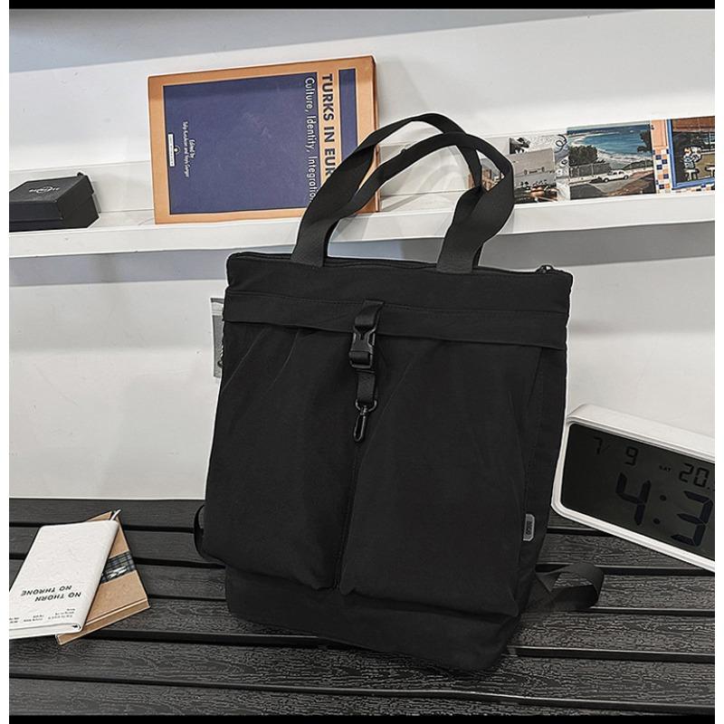 

Large capacity spring and summer new trend tote bag simple niche double shoulder oblique span nylon bag чёрный