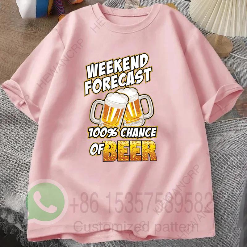 Weekend Forecast Mens Tshirt Summer Tracksiut Roundneck Pullovers Shortsleeved Harajuku Cotton Sweatshirt Casual Streetwear