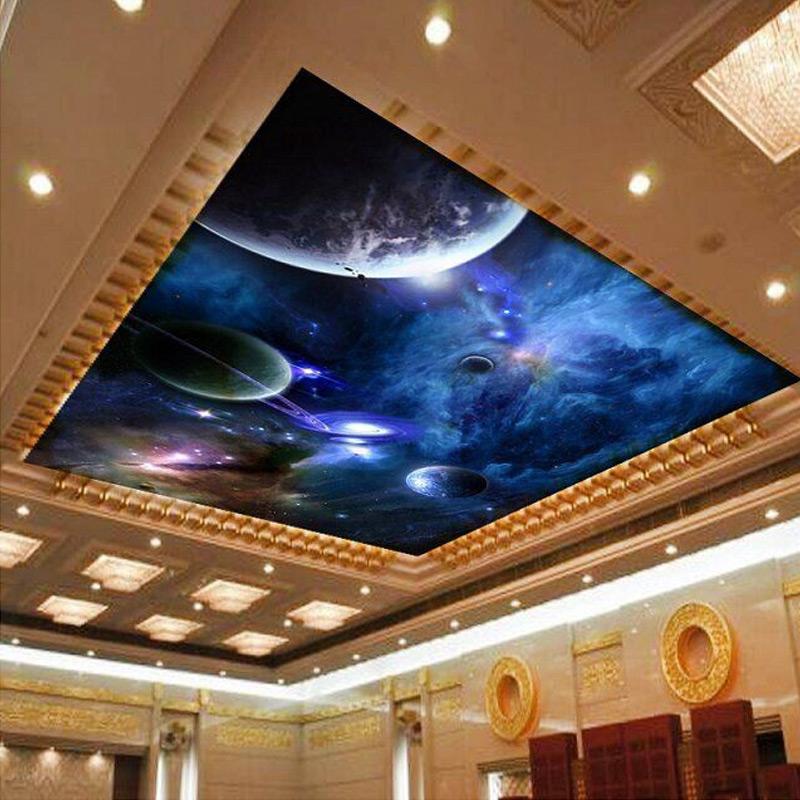 Moderne 3D Kosmische Nacht Muster Tapete Für Kinderzimmer Wohnzimmer Hintergrund Wasserdichte 3D Tapeten Wandbilder