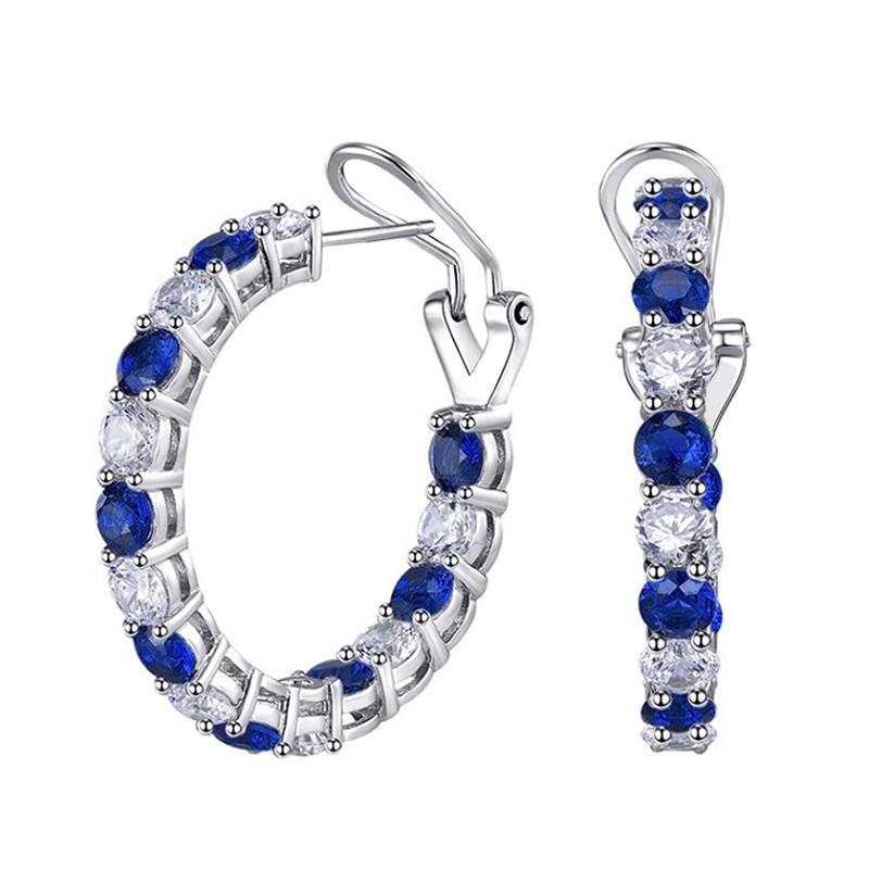

CAOSHI Temperamental Silver Color Big Hoop Earrings with Brilliant Cubic Zirconia Delicate Women Accessories Engagement Jewelry