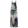 Women's Fashion Casual Loose With Pockets  Sleeveless Printed Jumpsuit