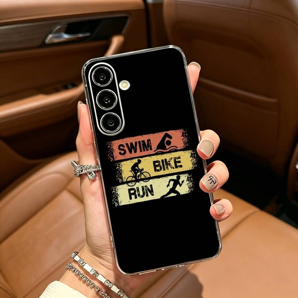 Triathlon Swim Bike Run -Tri Life Clear Phone Case for Samsung Galaxy A71, A70, A52, A51, A40, A30 Samsung a31