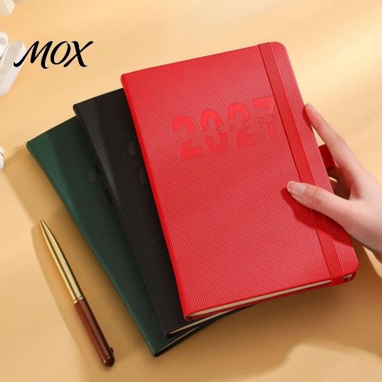 Elastic Strap Memo Book 2027 A5 Daily Planner, Vertical Grain Hardcover 320 Page Professional Planning Schedule Notebook, English Calendar Organizer