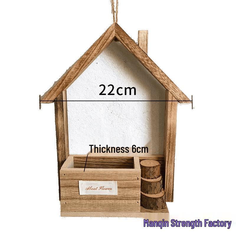 European-style Wooden Wall Hanging Flower Basket with Macrame