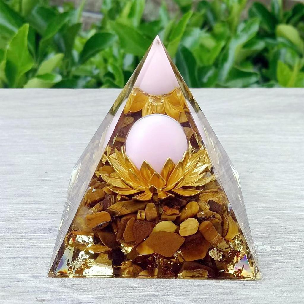 Crystal Stone Pyramid Resin Decor: Home, Office, Car Ornaments
