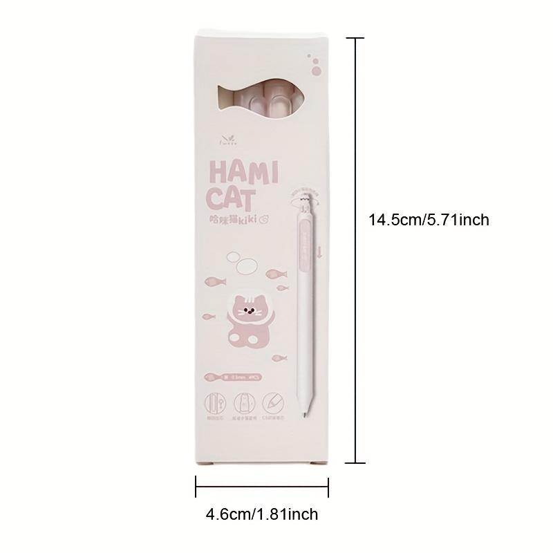 4pcs Creative Cat Style Gel Pen 0.5mm Quick Dry Writing Pen Press Pen Clip Gel Pen Office Supplies Black Gel Pen