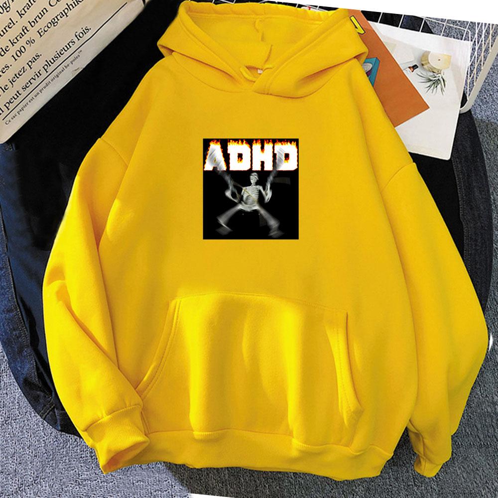 Adhd Skeletn Meme Funny Printed Hoodie Pop Casual Sweatshirt for Autumn/Winter Retro Clothing Gothic Pullovers
