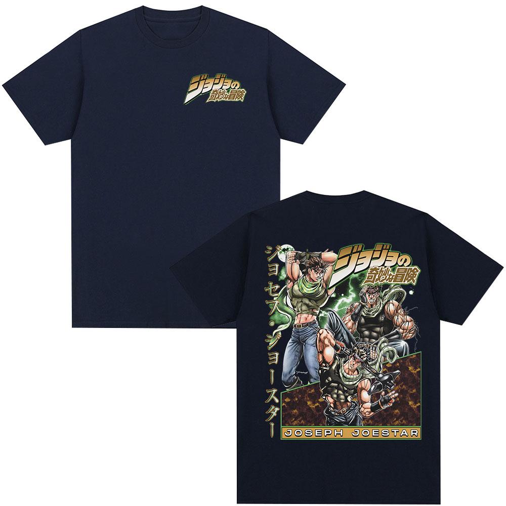 Anime JoJo Bizarre Adventure Tshirt Joseph Joestar Manga Graphic Tees Mens Women Clothing Casual Fashion Short Sleeves T Shirt