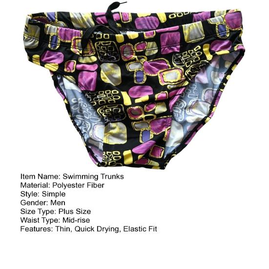 Swimming Trunks Mid-rise Multi Drying Breathable Swimming Printing Design Quick Briefs Sun-Resistant Swimwear