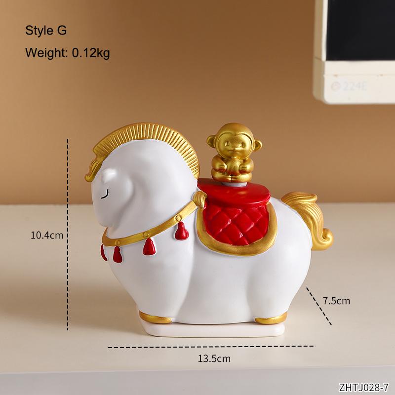 Cute Horse Toothpick Cylinder Creative Pony Toothpaste Box Home Tea Table Floss Box Cotton Swabs Storage Can Home Desktop Ornament