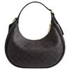 COACH 23 EMILY printed presbyopia coated canvas and smooth leather crescent bag shoulder bag medium size women's dark brown