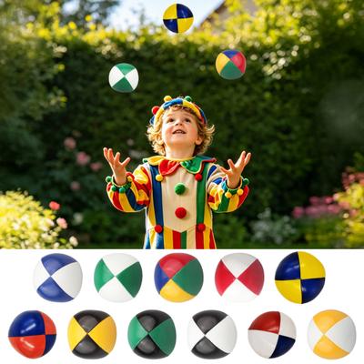 PU Leather Juggling Balls Multi-Color Contrasting Design Rebound Ball Professional Smooth Grip Beginner Practice Balls for Stress Relief Office
