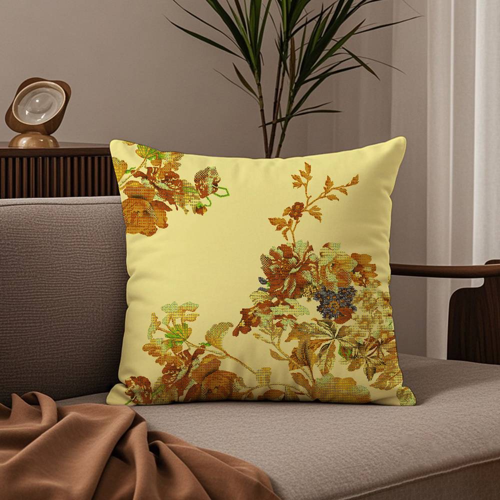 Elegant Traditional Chinese Art Pillow Case Comfort Sofa Bed Silky elegant Invisible zipper Custom Decorative cushion cover