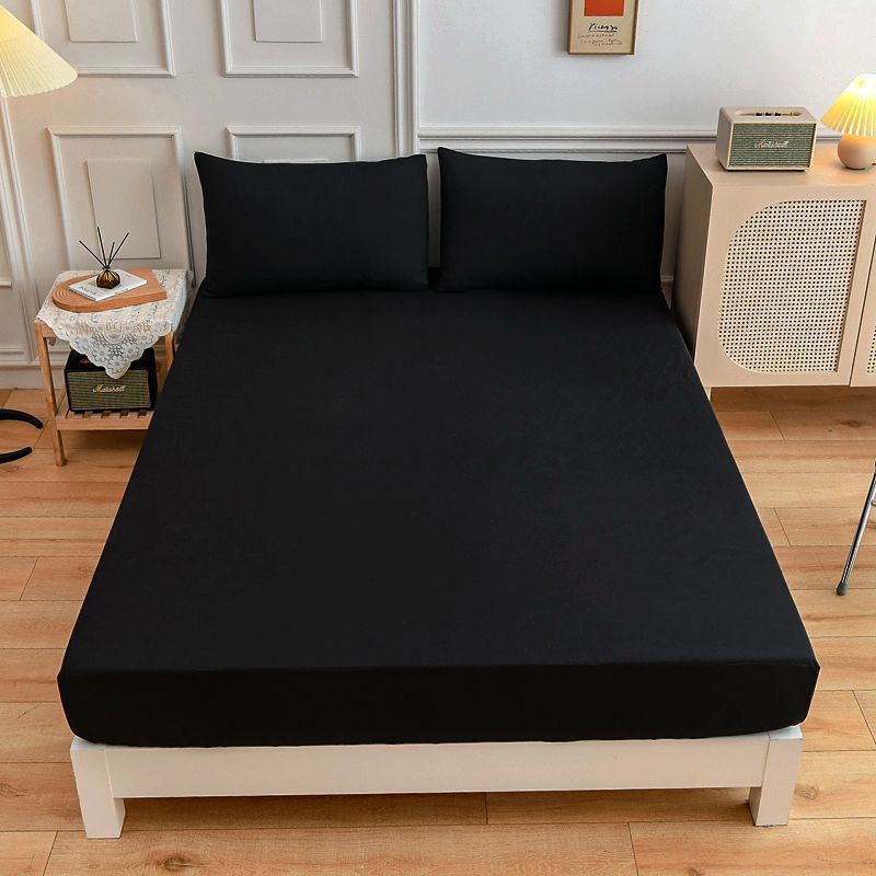Solid Color Simple Sanded Bedspread Hat Pillowcase Set Single Double Sizes for Home Available for Cross-Border Amazon