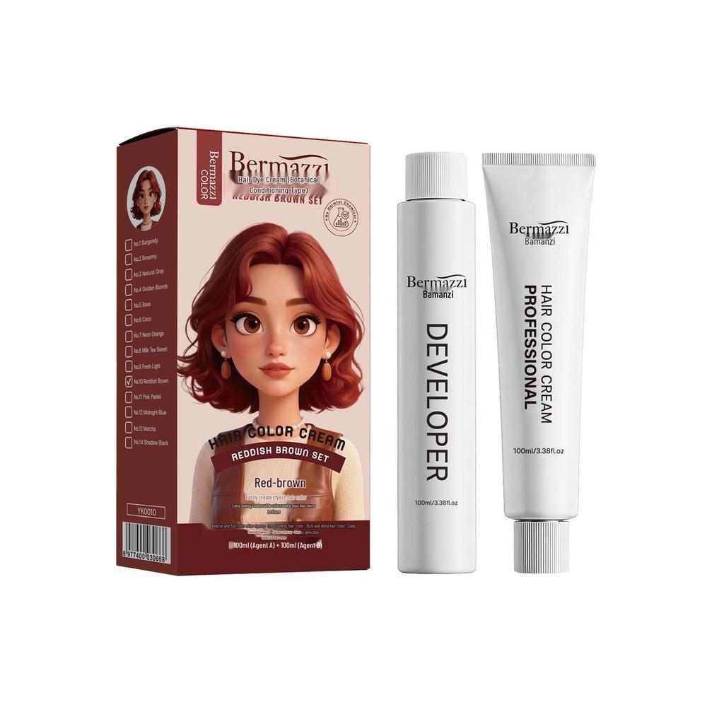 Hot Selling 15-Color Low-Ammonia Hair Dye Cream Set - Trendy, Plant-Based, Gentle Formula