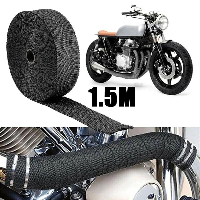 1.5M Car Exhaust Wrap Roll Fiberglass Heat Shield Exhaust Header Pipe Heat Wrap Tape Thermal Protection Car Accessories