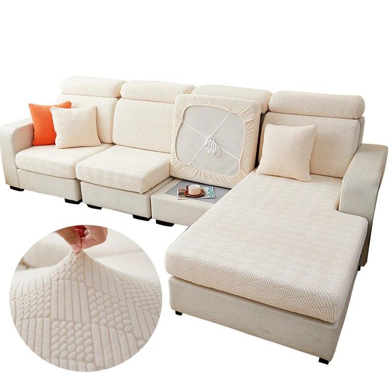 1pc jacquard plush sofa cushion cover, chalse long cover, back cushion slipcover ,stretch protector for 1/2/3/4 seat couch cover
