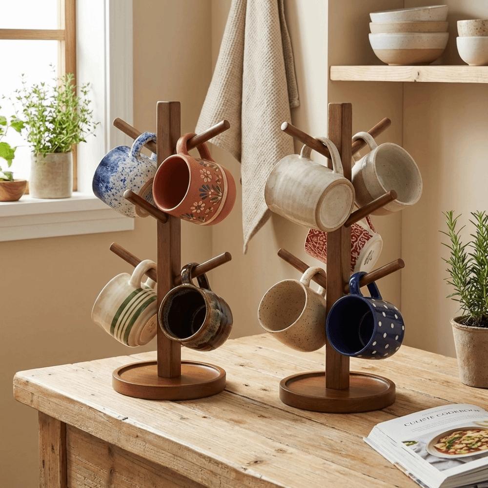 Decorative Compact Cup Rack Space Saving Mug Hanging Display Rack Cup Hanger  Cafe Restaurant