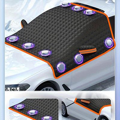 Magnetic Snow Cover for Windshield - Oxford Cloth Windproof Car Snow Guard with Straps, All Weather Protection for Automotive