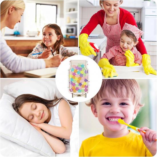 Personalized Magnetic Reward Jar, Star Smile Faces Jar with Colorful Letter Stickers, School Awards and Incentives Supplies for Teachers, Classroom