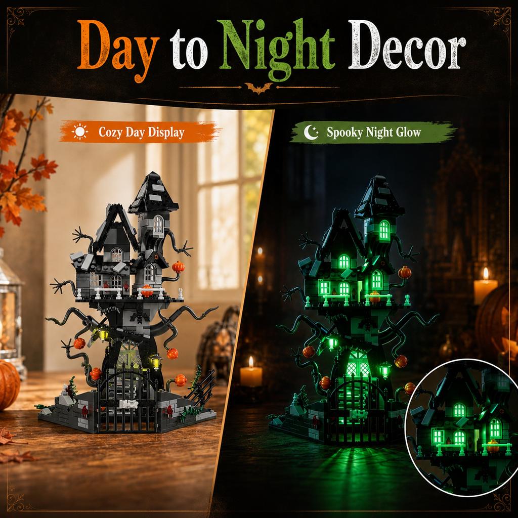 Halloween House Pumpkin Building Set - Brick Toy for Kids Decoration