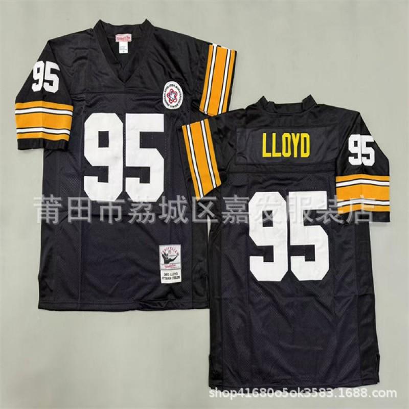 Pittsburgh Steelers Vintage NFL Football Jersey Men Cotton Embroidered Training Shirt Rugby Sport Wear