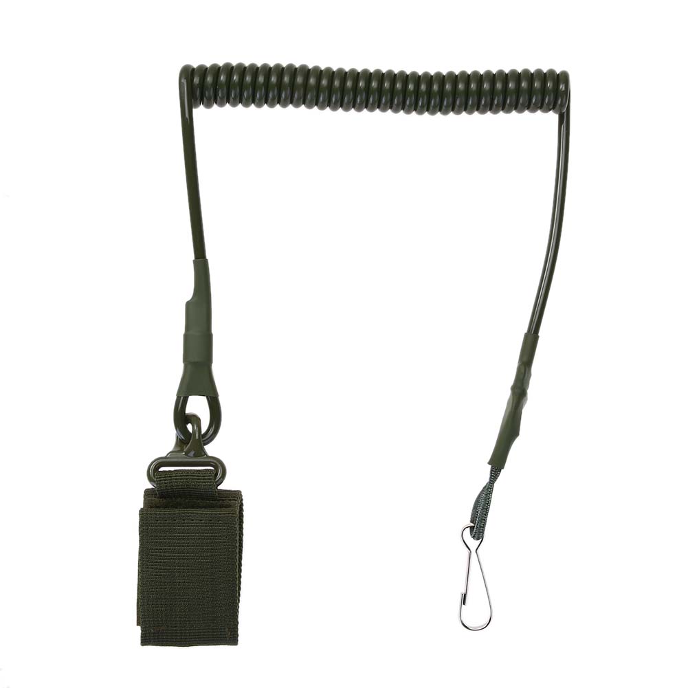 Outdoor Taktik Feder Lanyard Elastisch Einziehbar Anti-Verlust Hüft Hängend Halte Seil Polizei Pistolen Waffe Gewehr Riemen Jagd