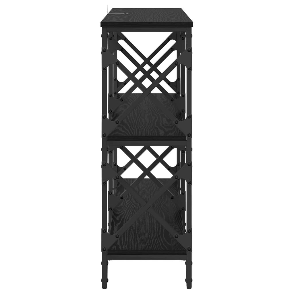 Console Table Black Oak Effect 100 X 28 X 80.5 Cm