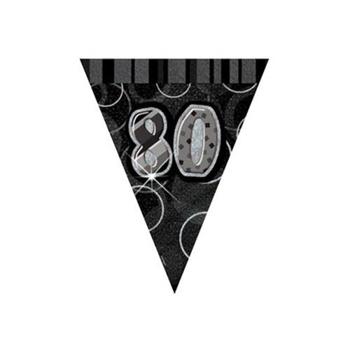 Unique Party Foil Glitter 80th Banner