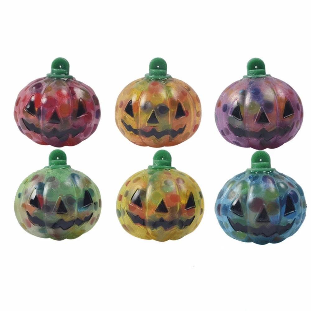 Colorful Halloween Shiny Fidget Toy Soft Pumpkin Stress Balls Squishy Squeeze Ball  Party Favors