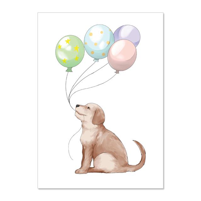 Roztomilé Zvíře Štěně Opice Kůň Balón Dětský Pokoj Nástěnné Umění Plátno Malba Plakáty a Tisky Nástěnné Obrázky Dětský Pokoj Dekor Bez Rámu