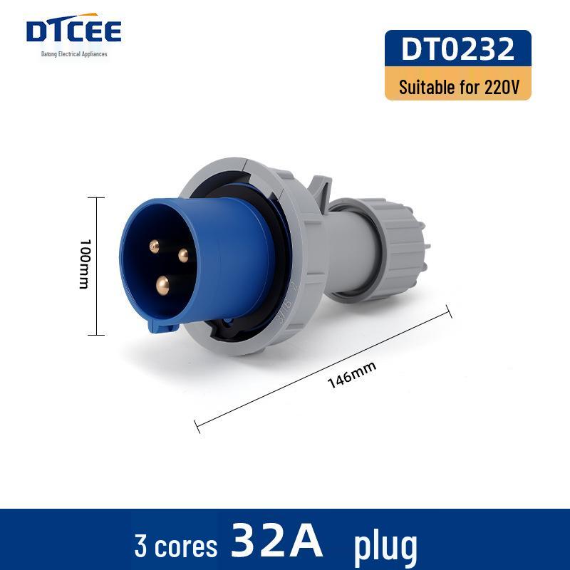 Second Gen IP67 Industrial Aviation Socket Connector 16A/32A, 3-Core/4-Core/5-Core, Non-Explosion-Proof