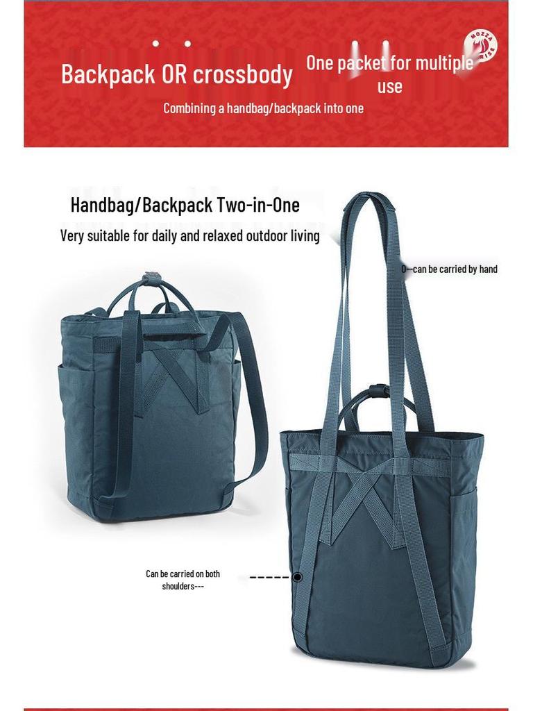 Outdoor Arctic Three-Way Backpack: Crossbody, Handbag & Bucket Bag with Fox Design