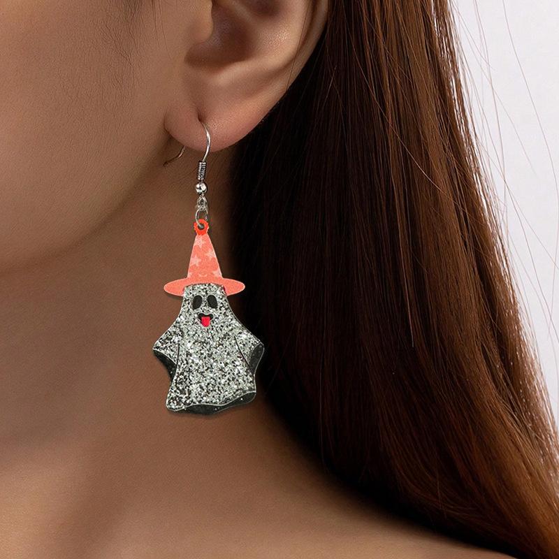 New Acrylic Glitter Color Ghost Pumpkin Eyes Halloween Series Sex Earrings Earrings Women
