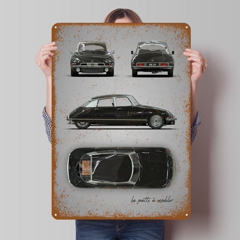

Citroen DS Metal Signs Car Poster Gaming Room Decoration Custom Tinplate Sign for Wall Art Decoration Art of Murals Retro Decor 20x30cm（7.8x11.8inch）
