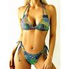 Women's Bikini Suit New Summer Sexy Floral Double Spaghetti Straps Two Piece Swimming Set Ladies Bathing Suit