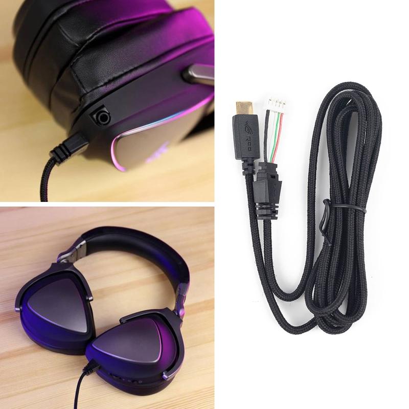 Kopfhörerkabel Audiokabel für ROG für Delta USB-C Gaming-Headset Zubehör Schwarz