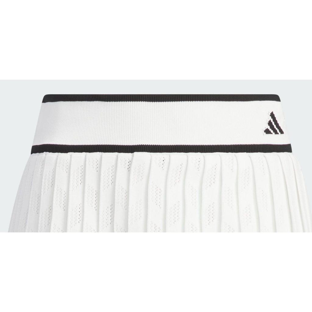 Adidas Primeknit Pleated Skirt Color Block Golf Comfortable Knitted Casual Skirt Women Skirts White IN6590