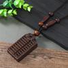 Hand-carved mahogany necklace retro femininity long autumn and winter sweater chain cotton and linen accessories