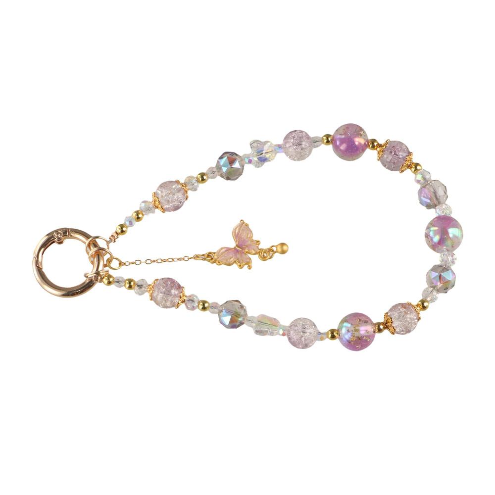 Acrylic Y2K Phone Charm Strap Bowknot Love Heart Beaded Chain Butterfly Phone Chain  Jewelry Gift